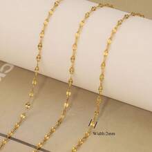 1-Meter 18k Gold, Various Styles Of 304 Stainless Steel Jewelry Chains, Diy Bracelets, Necklaces, Handcrafted Chains, Clothing Chains, Non-Fading Accessories, Fine Chains - Various Styles Of Chains - View 9