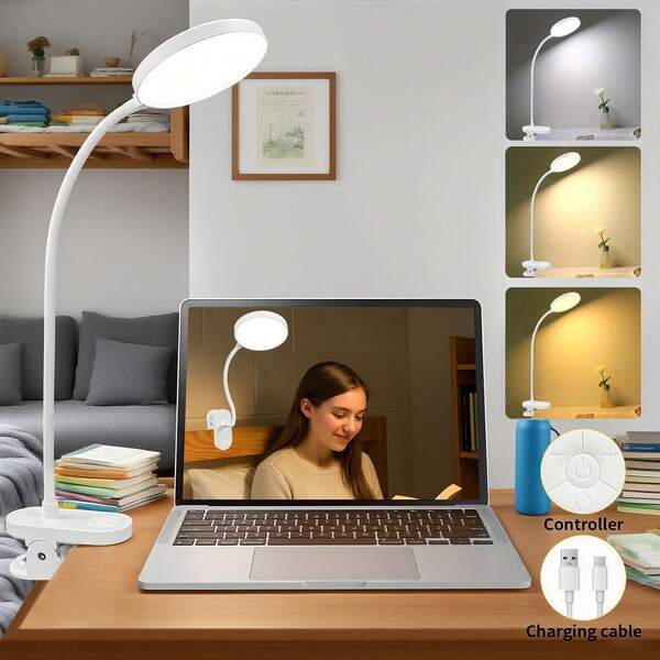 LED Adjustable LED Desk Lamp For Reading, Memory Function And Timer- Eye Caring Adjustable Flexible Gooseneck Table Lamp, 3 Color 10 Brightness 1800mAh Battery, Reading Light Lamp For Studying For Bunk/Headboard/Dorm/Night