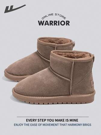 WARRIOR 战士舒适街头风格雪地靴女秋冬舒适跑步鞋朴素风格休闲而时尚的运动鞋全年适用耐磨全天穿着训练运动鞋保暖内衬运动鞋