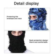 Distressed Ski Mask Balaclava Fluffy Knitted Warm Windproof Full Face Mask For Men/Women - D-08 - View 7