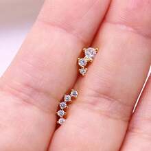 2~4PCS 16G 316L Pushin Lip Rings Butterfly And Bee Nose Stud Rings Top Push In Threadless Surgical Steel Flat Back Nose Rings Studs For Womens{"Color_name":"Gold-A"} - GOLD-a - View 4