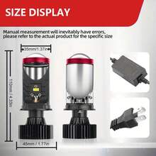 2-Piece H4 High/Low Beam Integrated Headlight Bulb, 90000 Lumens 90 Watt New CSP Chip Projection Lens, 6500K White Super Bright Lamp For Left Hand Drive - Red - View 3