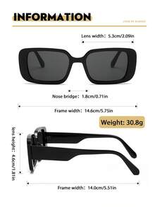 1 pieza Gafas cuadradas de marco estrecho con estampado de carey retro para mujer, accesorio de moda adecuado para uso casual, al aire libre, playa, estilo básico vintage Y2K, regalo de negocios casuales, uso diario, playa, vacaciones, caminatas, compras, conducción, fotografía callejera, vacaciones de verano en la playa, al aire libre, viajes - Multicolor - Ver 7