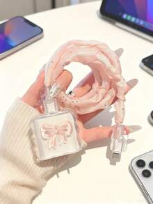 Juego de protectores transparentes con lazo, funda protectora antirrotura para cable de datos, bolsa de almacenamiento portátil, protector de cable de datos móvil, protección antidoblado y antirayado para cabezal de cargador, compatible con iPhone 12-17/cargador de 20W - Multicolor - Ver 7