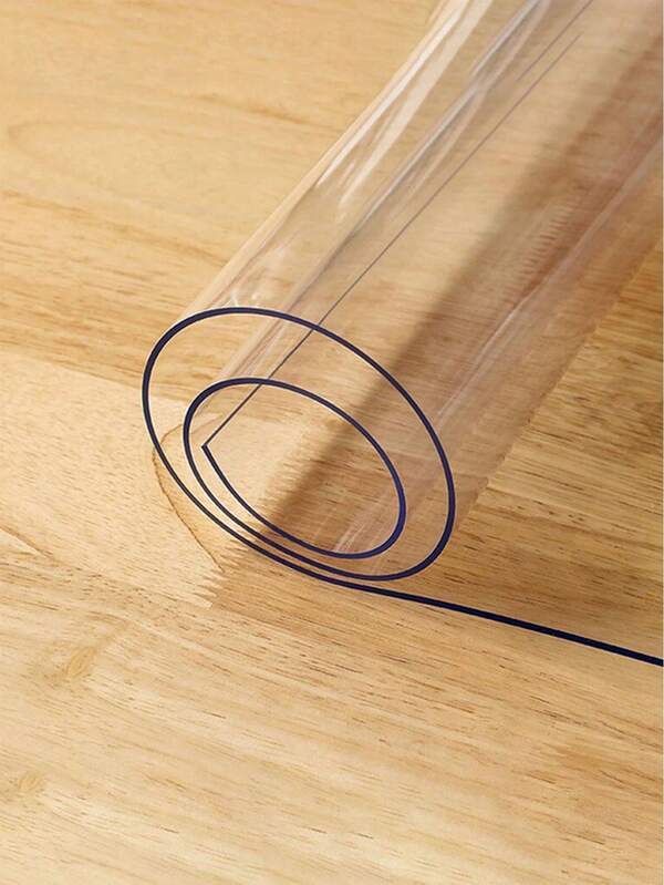 1pc 2mm Thick PVC Transparent Tablecloth, Modern Simple Square/Rectangle, Odorless, Antibacterial, Waterproof, Oil-Proof, Scratch-Resistant, Heat-Resistant, Easy To Clean, Suitable For Coffee Table, Entryway Cabinet, TV Stand, Computer Desk