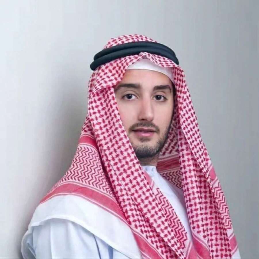 Bufanda para Hombre Diadema Arabia Saudita Dubái EAU Viaje Hombre Pañuelo de Cabeza Tira Turbante de Alta Calidad - Cicatriz de cuadros negros - Ver 1