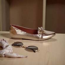 Women's Shoes, Casual Elegant Moccasin Flats - 淺金色 - 查看 3