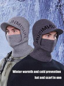 1pc Warm Windproof Thicker Thermal Lined Earmuffs Hat, Unisex Fashion Versatile Winter Cap For Women