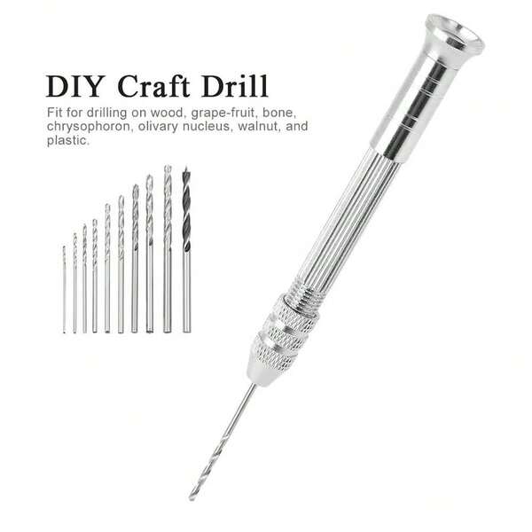 Hand Drill Bits Set 2pcs/10pcs Pin Vise Micro Twist Drills For Resin Polymer Clay Wood Craft DIY Jewelry
