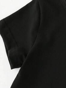 Camiseta casual de mujer de cuello redondo y manga corta con estampado de perro navideño, camisetas gráficas de verano para mujeres - Negro - Ver 3