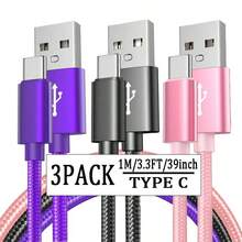 3.3ft/6.6ft/9.9ft 60W Fast Charging USB Type-C Cable, Durable Fabric Material, High-Speed Data Transfer, USB To Type-C Charger, Compatible With Xiaomi, Vivo, OPPO, Redmi And Other USB-C Smartphones - Multicolor - View 25
