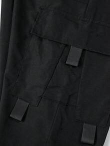 Completo da uomo per esterni, top con design a contrasto di colore per moda, cappuccio aggiunge un tocco casual; pantaloni con tasche multiple per praticità, orlo alla caviglia per un aspetto ordinato. Indossabilità complessivamente comoda, adatta per pendolarismo quotidiano o attività all'aperto leggere, per ottenere facilmente uno stile sportivo - Verde militare - Visualizzare 3