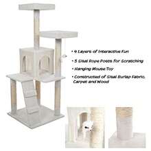 Petmaker Penthouse Sleep and Play Cat Tree White 4' - como en la foto - Ver 2