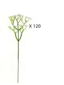 72/120支手工婚礼花束，人造婚礼用品，新娘伴娘花束，婚礼手捧花，抛掷花束，人造满天星花束，手工制作，适用于新娘送礼会、周年纪念日、人造花新娘花束，适合家居婚礼春季装饰、母亲节装饰、婚礼花艺布置、白色满天星婚礼教堂装饰 - 白色 - 查看 11