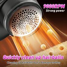 Quitapelusas recargable portátil con cepillo de limpieza, quitapelusas de tela eficaz para ropa, muebles y alfombras, elimina bolas de pelusa, Tipo-C