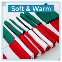 Kayhoma Extra Long Cotton Stripe Thigh High Socks Over The Knee High Socks{"Size_name":"Medium","Color_name":"Red/White&Green/White"} - 紅/白&綠/白 - 查看 6