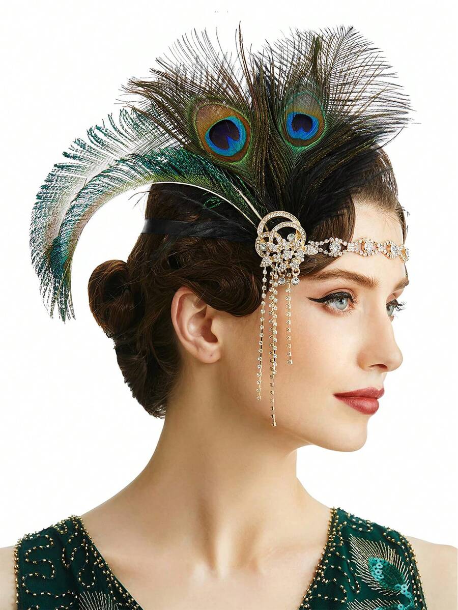 شريط رأس فلابر من عقد الثلاثينيات، إكسسوارات شعر بريشة مرصعة بالراين لطراز عقد العشرينيات العظيم جاتسبي، إكسسوارات شعر للنساء، وشاح شتوي دافئ، أربطة شعر للنساء، باندانا للزفاف