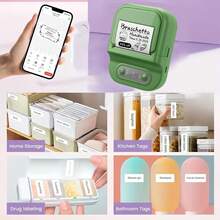 迷你标签打印机，便携式热敏标签机，附赠1卷50*60mm白色标签纸，适用于家庭、服装、超市、珠宝和食品行业，兼容安卓和iOS系统。 - 彩色 - 查看 4