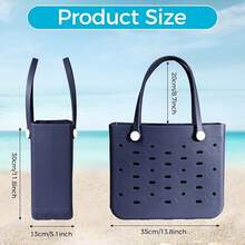 Large Capacity Rubber Beach Tote Bag For Travel And Pool - 新海軍 - 查看 6