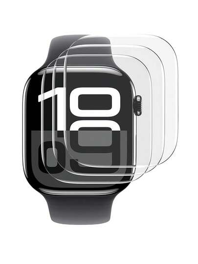 3Pcs Compatible With Apple Watch Accessories: TPU Hydrogel Screen Protector With Bubble-Free Application, Self-Healing Technology & Ultra-Thin Design For Original Touch Feeling - Clear & HD, Scratch-Resistant, Anti-Fingerprint & Oil Stain Coating, Full Coverage Protection Without Affecting Watch Buttons - Fits Series 10, Ultra/SE/8/7/6/5/4/3/2/1/11/10, 38/40/41/42/44/45/49mm46mm