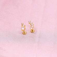 2~4PCS 16G 316L Pushin Lip Rings Butterfly And Bee Nose Stud Rings Top Push In Threadless Surgical Steel Flat Back Nose Rings Studs For Womens{"Color_name":"Gold-A"} - GOLD-a - View 6