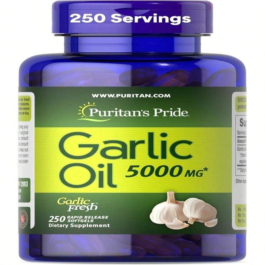 Puritan'S Pride Premium Garlic Fresh 5000mg, Traditional Dietary Supplement For Heart Health And Circulation Support With Antioxidant Properties, 250 Rapid Release Softgels - Tên hương vịA - Xem 1