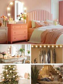 12pcs Mirror Decoration Lights, LED Makeup Mirror Atmosphere Night Light, USB Powered, 3-Color Adjustable Brightness, Rotatable Ball Bulb, Suitable For Home Decor, Bedroom, Vanity, Wardrobe, Makeup Room, Salon, Live Streaming Studio, Bar, Bedroom, Room, Bathroom, Makeup Lighting, Perfect Gift For Family, Relatives, Friends, Lover - Holiday, Birthday, Wedding, Housewarming, Valentine's Day