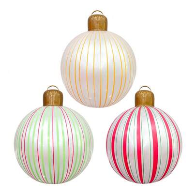 1 كرة زينة عيد الميلاد للخارج، مناسبة لديكور الحديقة والحمام، بالون قابل للنفخ لخلق أجواء عيد الميلاد، بالونات عيد الميلاد باللونين الأحمر والأخضر