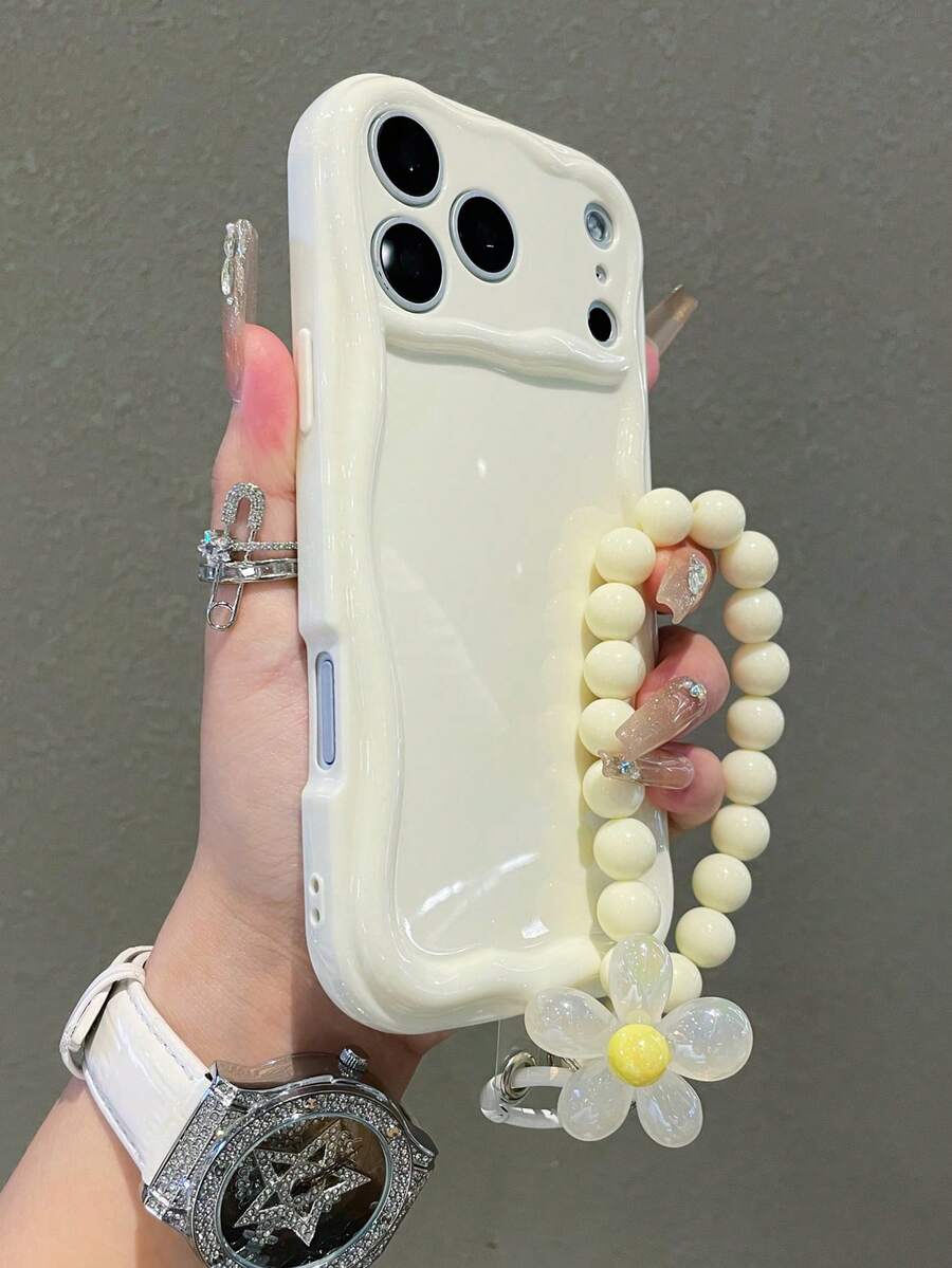 1 Ốp lưng điện thoại chống trượt màu trơn tối giản, dễ thương tương thích với iPhone 16 15 14 13 12 11 Pro Max Plus X XS XR, Ốp lưng bảo vệ điện thoại bằng TPU mềm chống rơi, mới nhất tương thích với iPhone 17/17Air/17Pro/17promax Dây chuyền bóng màu trơn - Màu be 1 - Xem 1