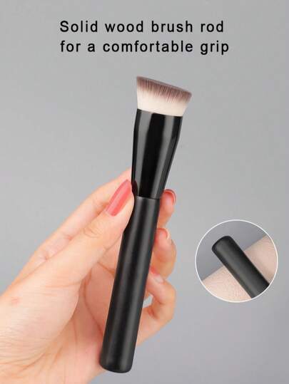 فرشاة أساس المكياج المسطحة المائلة الجديدة، فرشاة أساس مكياج كثيفة بدون غرز، أداة فرشاة تغطية عيوب المكياج