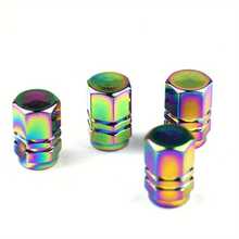 4-Pack Colorful Car Motorcycle Valve Caps Aluminum Alloy Valve Covers Tire Valve Caps Dustproof Caps Hex Valve Caps Chrome Plated Tire Caps - Iridescent Aluminum Alloy Valve Cap - View 11
