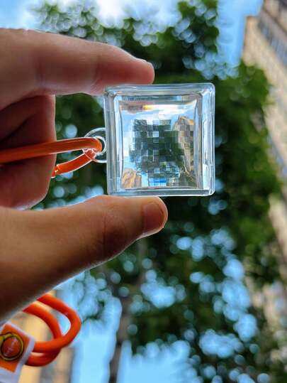 My World Pixel Style, Pixel Filter, Mosaic-Style Keychain, Creative Pendant, Perfect Birthday Surprise