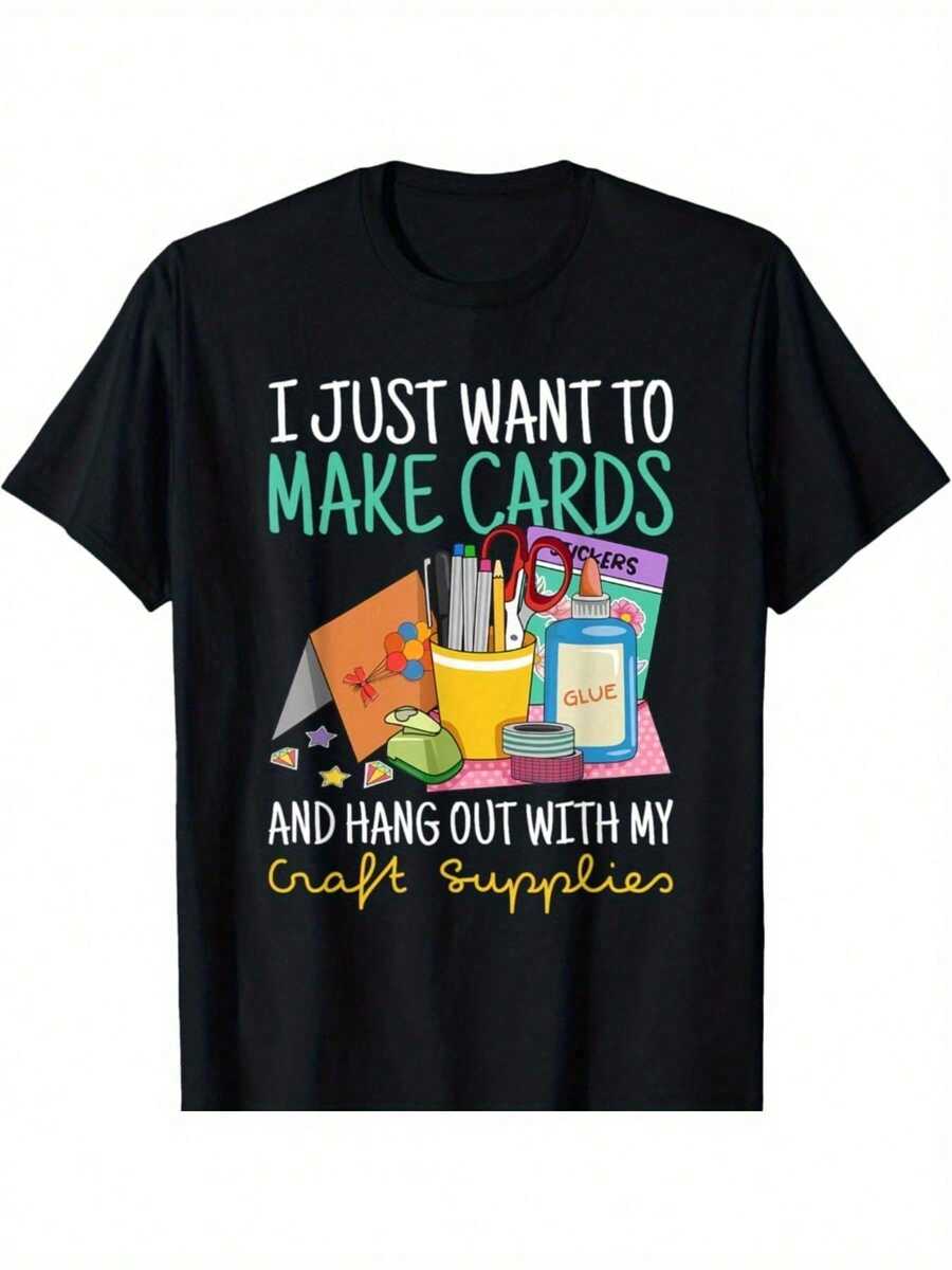 Diseño de Tarjeta Hecha a Mano para una Camiseta de Creador de Tarjetas - Negro - Ver 1