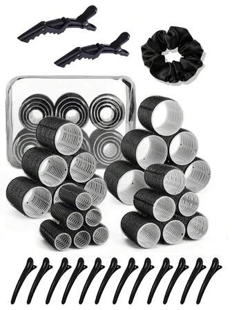Hair Rollers Set, 4 Sizes With 14Clips And 24hair Roller - Self Grip Curlers For Long/Short Hair, Thermal Rollers For Salon-Worthy Styling,Curly Hair,Hair Rollers,Hair Curler,Heatless Curl,Heatless Curls,Hair Curlers,Rollers,Hair Curl,Rollers For Hair,Curly Hair Tools,Hair Rollers,Hair Roller,Curls Diffuser,Hair,Travel,Hair Products,Hair Tools,Hair Stuff,Barber,Barber Accessories,Barbershop,Hairdressing Equipment