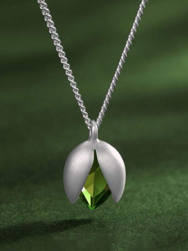 قلادة قلادة زيتون أخضر وفستق - قلادة نخبوية منخفضة الحساسية متعددة الاستخدامات - هدية فاخرة للنساء والأزواج والأصدقاء المقربين، عيد الميلاد، عيد الحب، عيد الأم