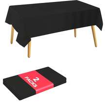 1 Stück schwarze Einweg-Kunststofftischdecke, Geburtstags- und Hochzeitstafel Dekoration, rechteckige Einweg-Tischdecke, wasserdicht und ölfest, ohne Waschen