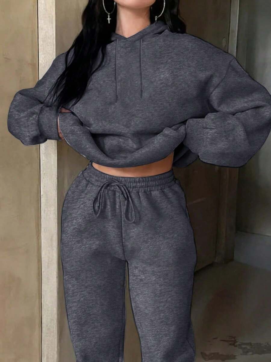 Women Two-Piece Outfits - Dark Grey - View 1