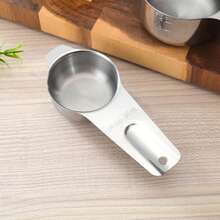 1 Set Stainless Steel Measuring Cup And Spoon Set, Baking Tools Coffee Bean Scoop With Measurement Markings, Suitable For Dry And Liquid Ingredients, Cooking And Baking Kitchen Gadgets, Dishwasher - Multicolor - View 6