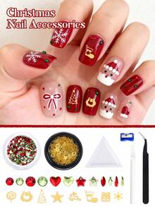 Multi-Size Nail Art Rhinestones, Alloy Material Christmas Pattern Sequins Nail Charms, DIY Manicure Decorations Accessories Nail Gems Nail Supplies Nails Nail Charms