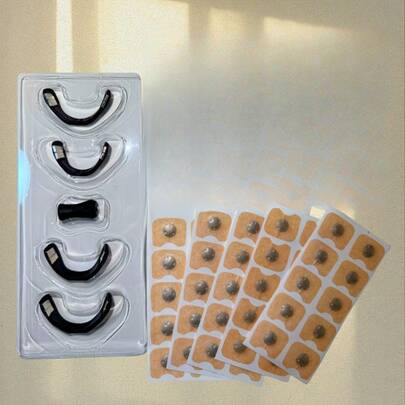 [100 Magnetic Stickers +4 Nose Clips +1 Magnetic Extractor] Nostril Dilator, External Nose Strips, Nostril Inhalation, Magnetic Nose Band, Nasal Breathing Dilator, Suitable For Both Men And Women, Black Set