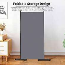 Room Divider 6FT Folding Privacy Screens 4 Panel Partition Room Dividers w/Freestanding Design Portable Wall Divider for Room Separtation Fabric Screen Panel for Home Office School Dorm - Panel Gris+3-Camino redondo - Ver 4