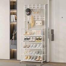 4-5 Tier Stainless Steel Shoe Rack - Space Saving, Easy Assembly, Suitable For Entryway And Bedroom, Durable Design, Minimalist Style, Modern Multipurpose Hanging Clothes Rack And Organizer, Dorm Entrance Shoe And Hat Rack - Multicolor - View 4