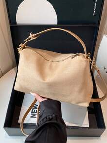 Retro Crescent Hobo Bags For Women Suede Crossbody Purse Slouchy Messenger Bag Satchel Handbag Top Handle Tote Bag Cloud Bag