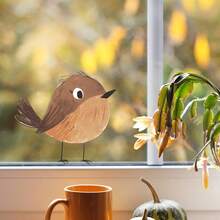 Charming Sparrow Wall Sticker - Removable Waterproof PVC Decal, Suitable For Windows, Living Room, Bedroom, Dorm And Classroom - Home Decor Sticker, 5.9x6.3 Inches Wall Stickers Room Decor Wall Decor Bedroom Decor Kitchen Decor