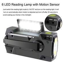 Hand Crank Emergency Weather Radio, Portable Multi-Functional Radio Solar Powered With Battery Backup,AM/FM,NOAA, SOS Alarm,6 LED Reading Lamp,4000mAh Rechargeable Battery Power Bank,LED Flashlight For Outdoor Hiking Camping Emergency