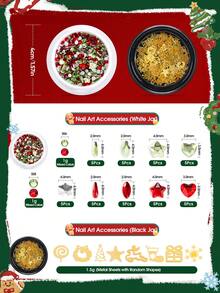 Multi-Size Nail Art Rhinestones, Alloy Material Christmas Pattern Sequins Nail Charms, DIY Manicure Decorations Accessories Nail Gems Nail Supplies Nails Nail Charms
