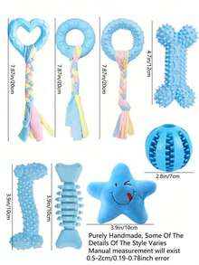 Puppy Toys, Multi-Piece Puppy Teething Toy Set, Cute Pink Puppy Toy Series, Puppy Teething Toys, Soft Small Dog Interactive Chew Toys, Various Styles Available - Multicolor - View 9