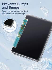 E-Book Case Compatible With Kindle Paperwhite 7inch 2024,Kindle (11th Generation) 2022 Release,Kindle Paperwhite 11th Gen 2021,Kindle Colorsoft Signature Edition, Soft Transparent TPU Back Cover Auto Wake/Sleep Oil Painting Illustration