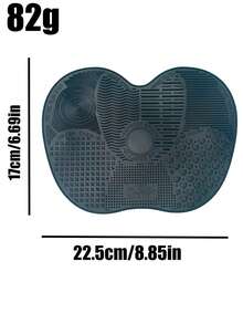 1/2 szt. Silikonowa mata do czyszczenia pędzli do makijażu, podkładka do czyszczenia pędzli do makijażu z przyssawką, podkładka do czyszczenia makijażu, przenośne narzędzie do czyszczenia pędzli do makijażu, silikonowa podkładka do czyszczenia pędzli do makijażu w kształcie jabłka, gąbka do makijażu, puderniczka, odpowiednia do podróży, domu, szkoły, akademika dla dziewcząt, wakacji, imprezy