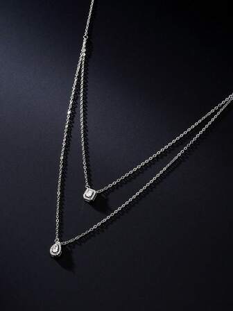 1 st halsband med droppformad zirkoniakristall, elegant lyxaccessoar lämplig för brudklänningar, brudfester, fester och evenemang